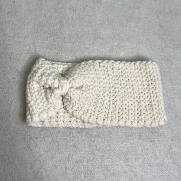White Sparkle Knit Ear Warmer Headband - Picture 2 of 4